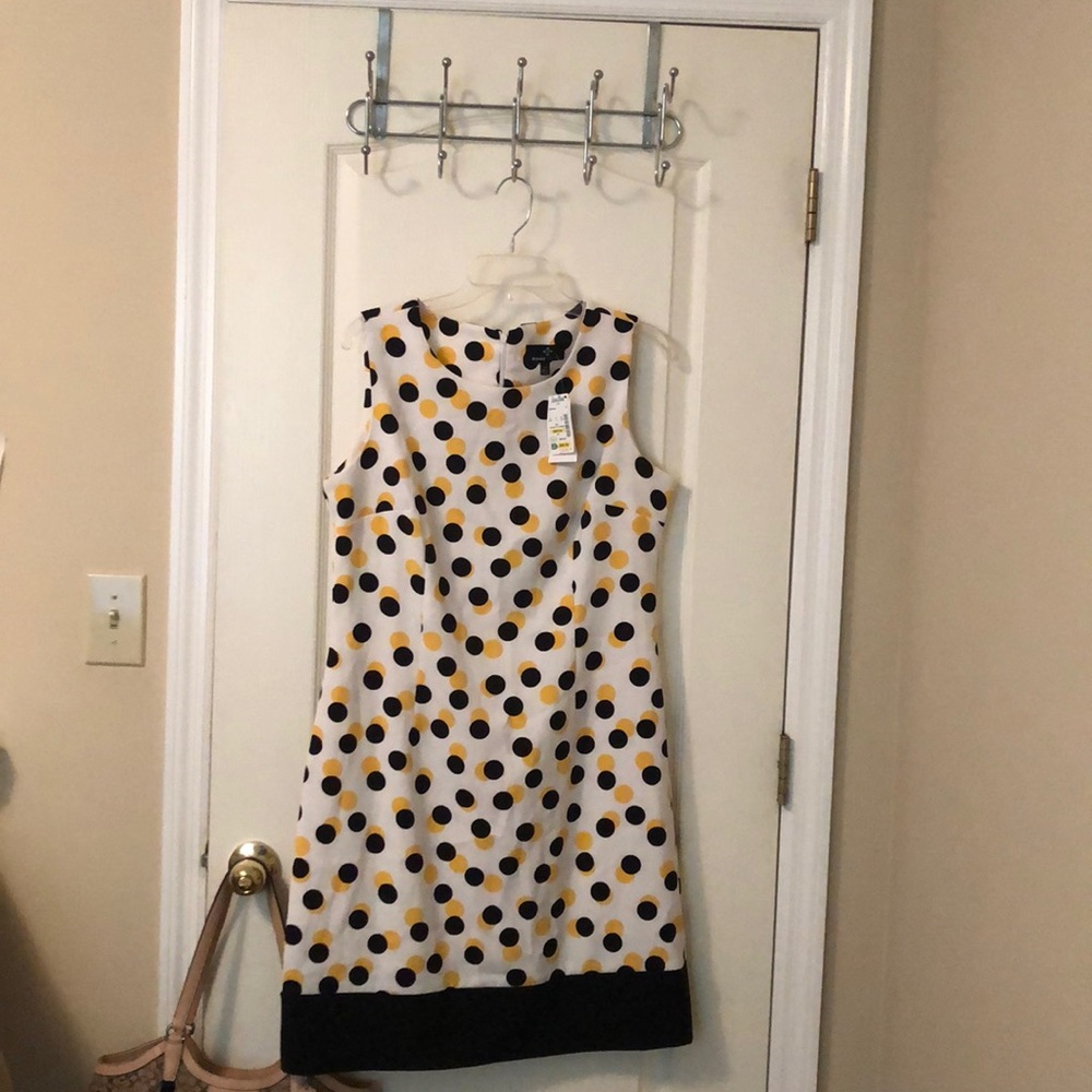 Yellow and black polka dot dress